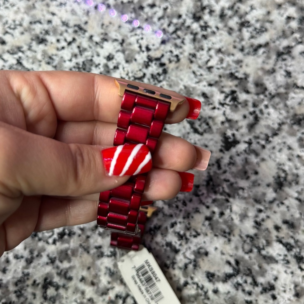 Michael Kors NWT Red-Coated Stainless Steel Strap For Apple Watch - Picture 3 of 7